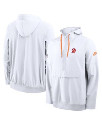 Men's White Tampa Bay Buccaneers Sideline Broken Rules Alternate Anorak Half-Zip Hoodie