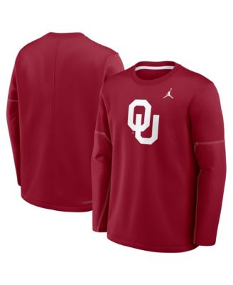 Men's Crimson Oklahoma Sooners 2026&nbsp;Sideline Coaches Therma-FIT Long Sleeve T-Shirt