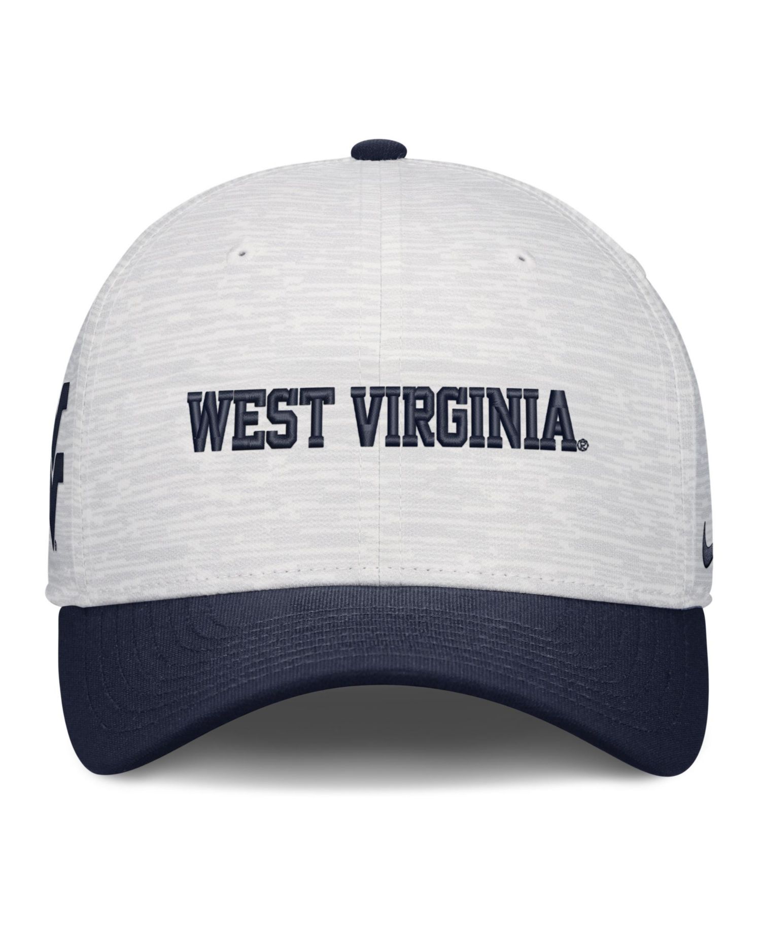 Men's and Women's White/Navy West Virginia Mountaineers Primetime Rise Adjustable Hat