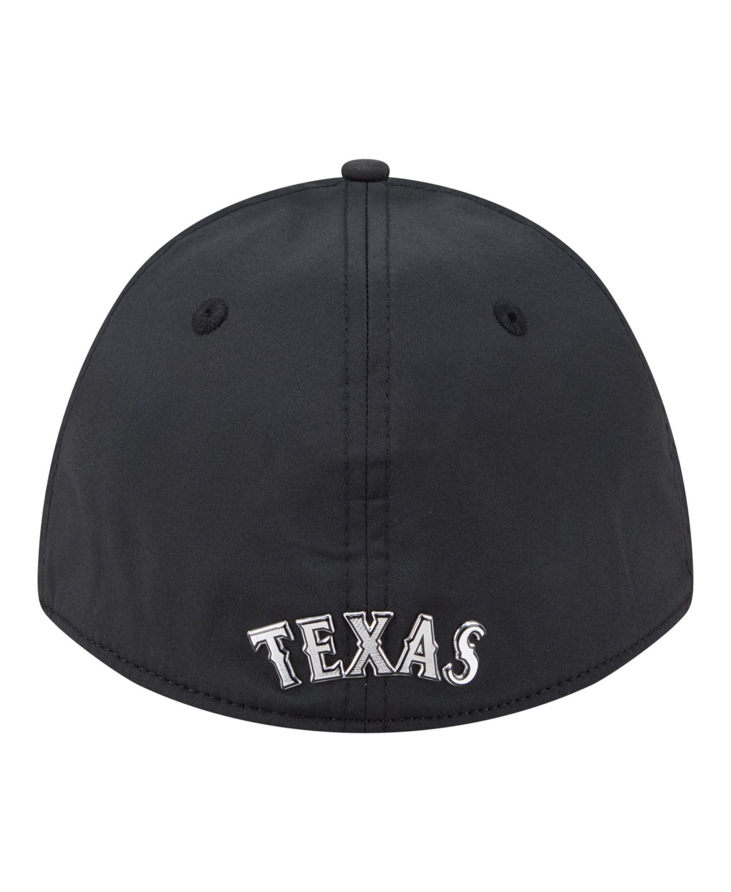 Men's Black Texas Rangers Metallic 39THIRTY M-Crown Flex Hat