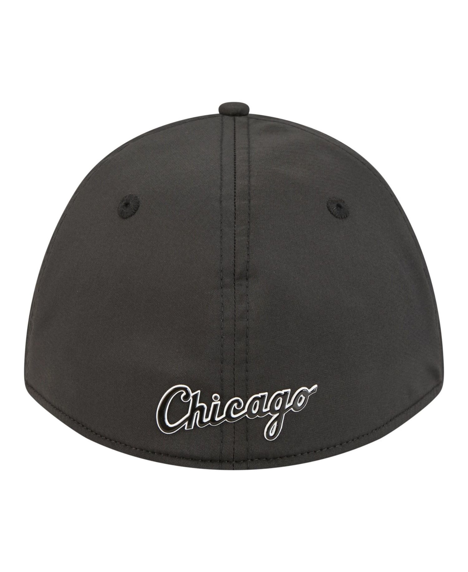 Men's Black Chicago White Sox Metallic 39THIRTY M-Crown Flex Hat