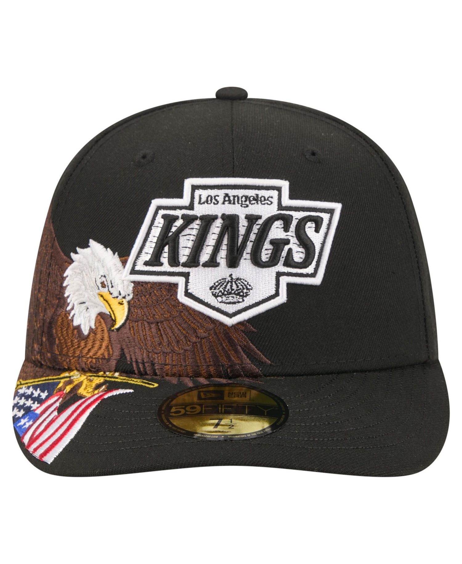 Men's Black Los Angeles Kings Freedom Pre-Curved 59FIFTY Fitted Hat