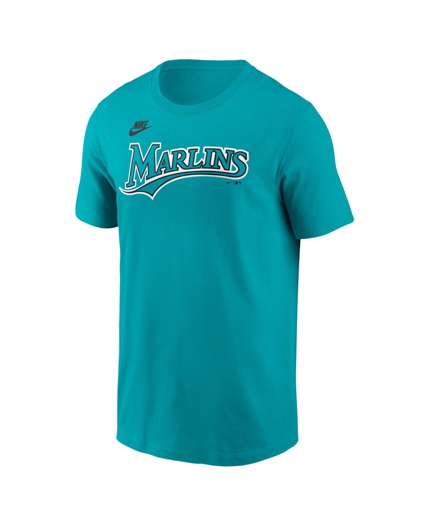 Мужская футболка Nike Teal Florida Marlins Cooperstown Wordmark — фото 2