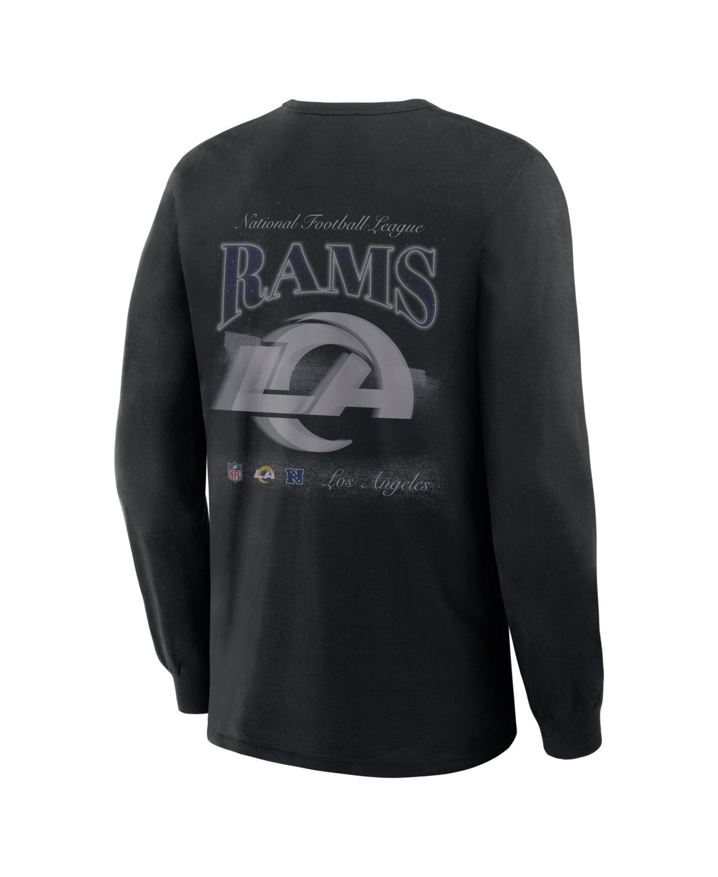 Мужская футболка Fanatics Black Los Angeles Rams Midnight Falls Long Sleeve — фото 3