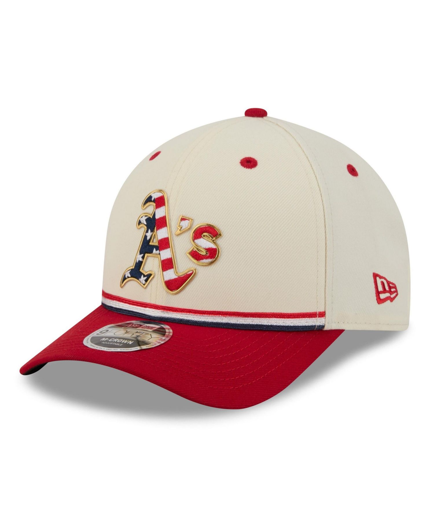 Big Boys and Girls Cream/Red Athletics USA 250 9FORTY M-Crown Adjustable Hat