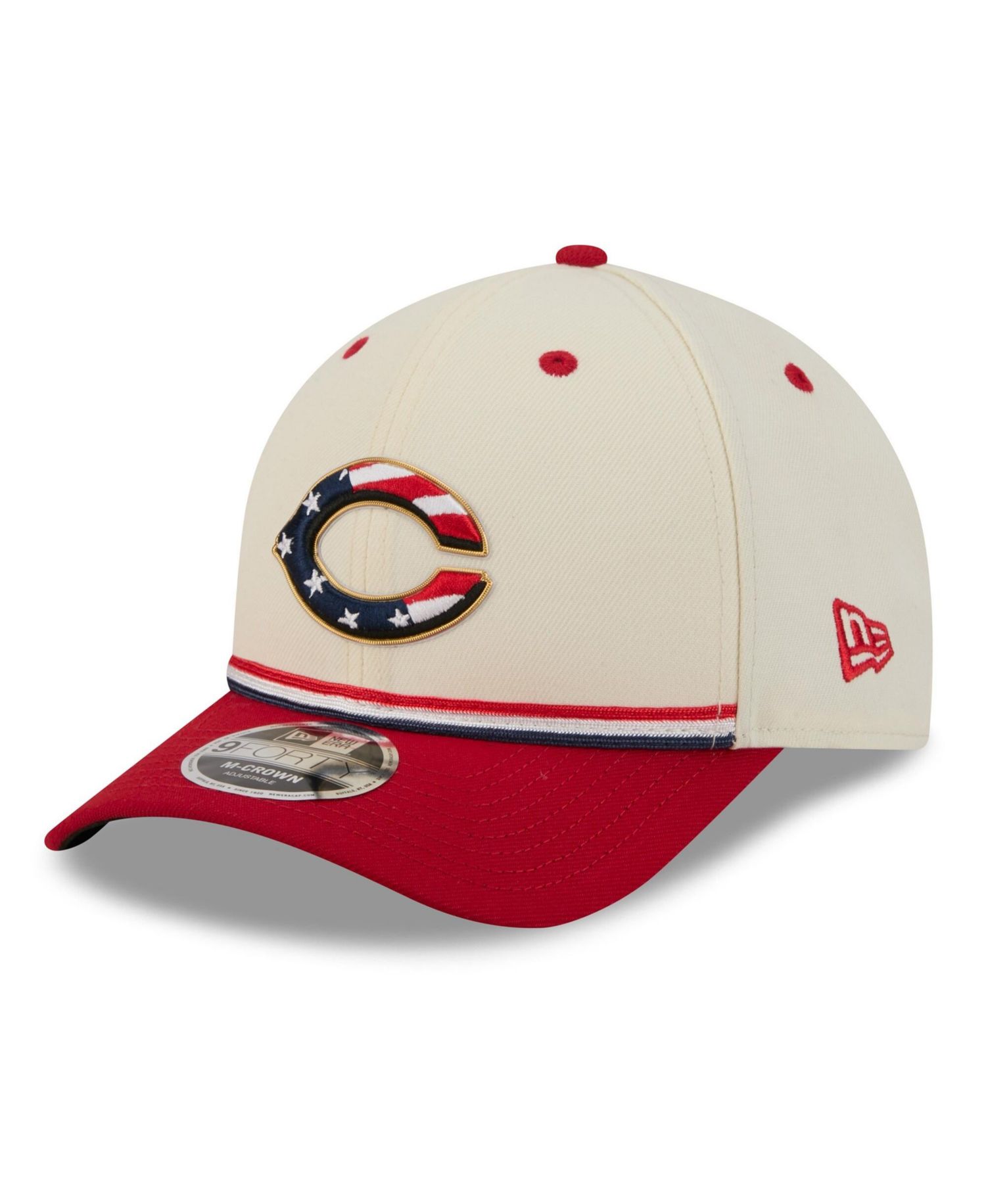 Big Boys and Girls Cream/Red Cincinnati Reds USA 250 9FORTY M-Crown Adjustable Hat