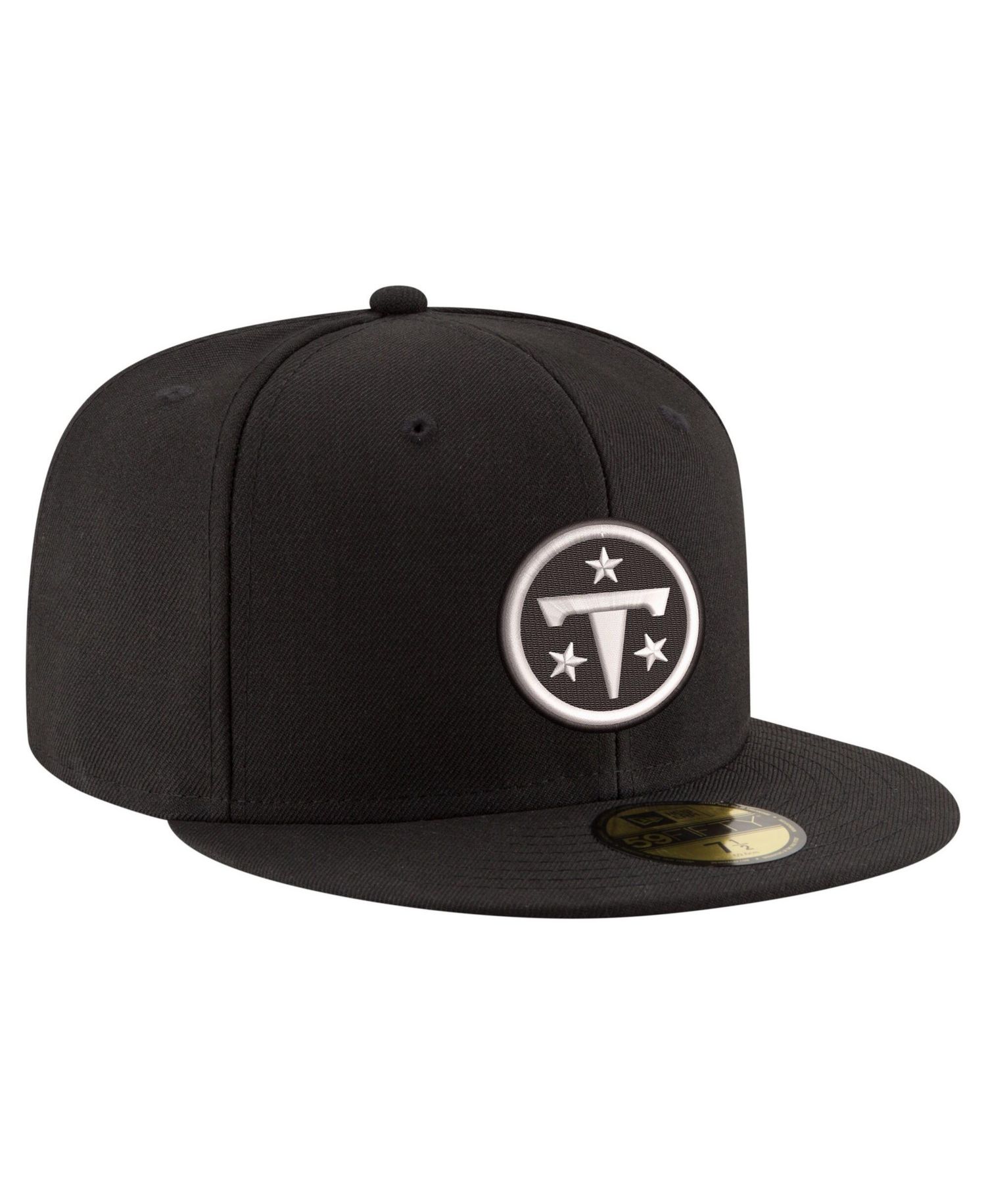 Men's Black Tennessee Titans Black White 59FIFTY Fitted Hat