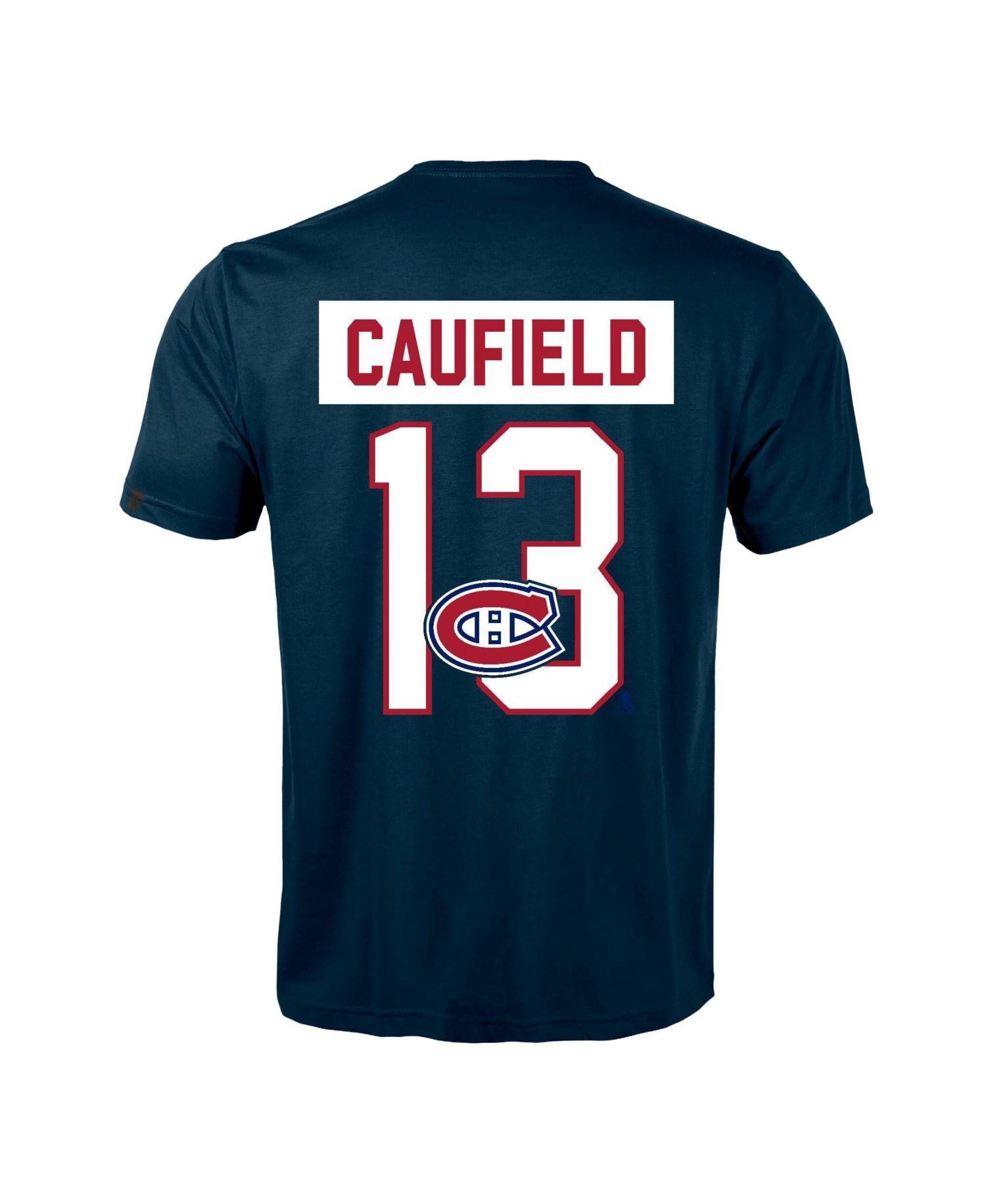 Men's Cole Caufield Navy Montreal Canadiens Richmond Name & Number T-Shirt