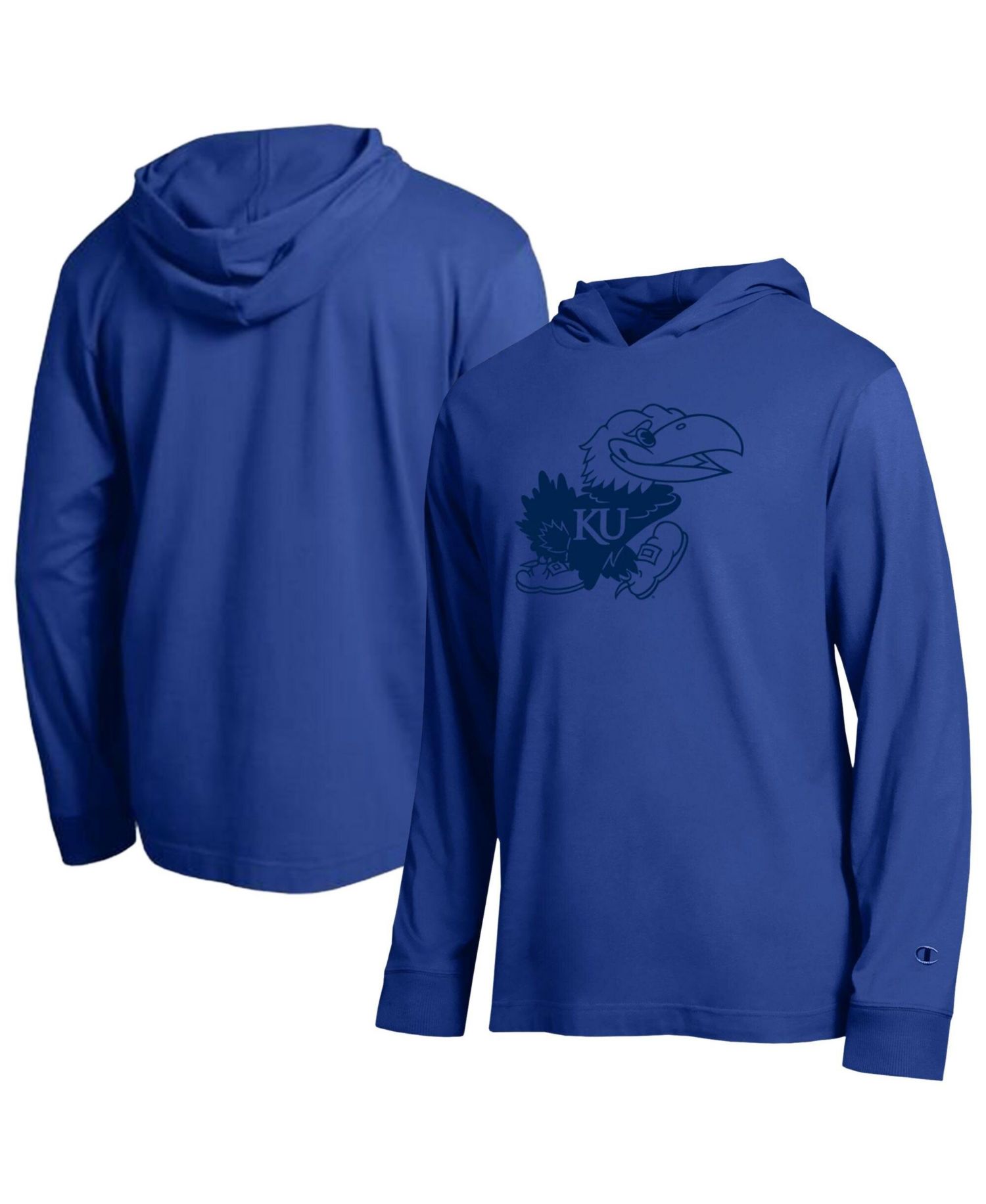 Men's Royal Kansas Jayhawks Tonal All-Star Long Sleeve Hooded T-Shirt