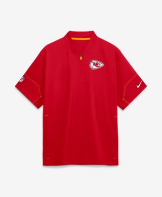 Men's Red Kansas City Chiefs Sideline Short Sleeve Quarter-Zip Coaches Jacket