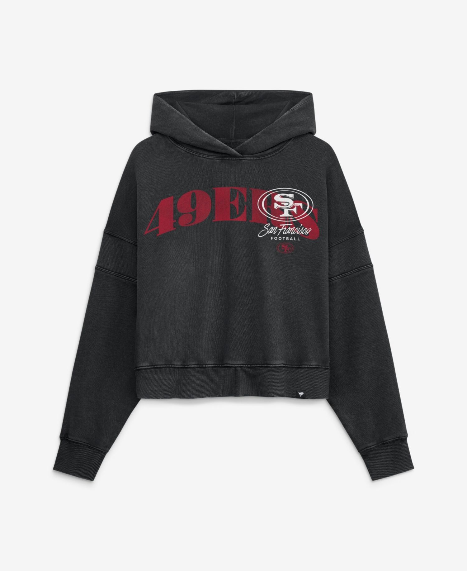 Women's San Francisco 49ers Counter Run Oversized-Fit Graphic Pullover Hoodie