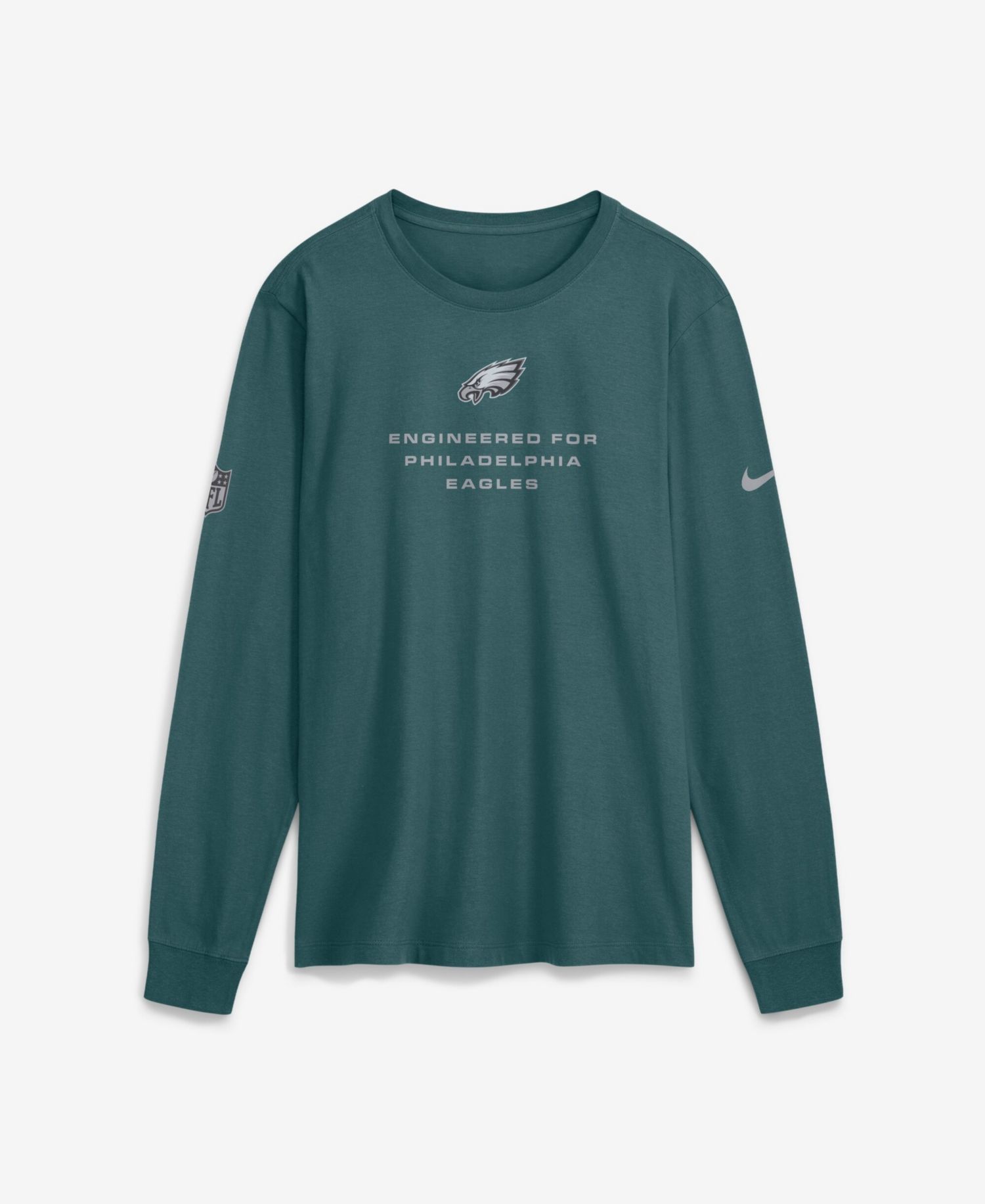 Men's Midnight Green Philadelphia Eagles Sideline Bold Arch Star Dri-FIT Long Sleeve T-Shirt