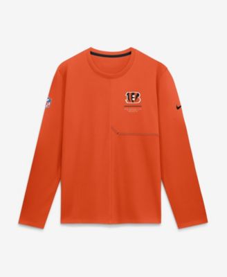 Men's Orange Cincinnati Bengals Sideline Coaches UV Dri-FIT Long Sleeve Shirt