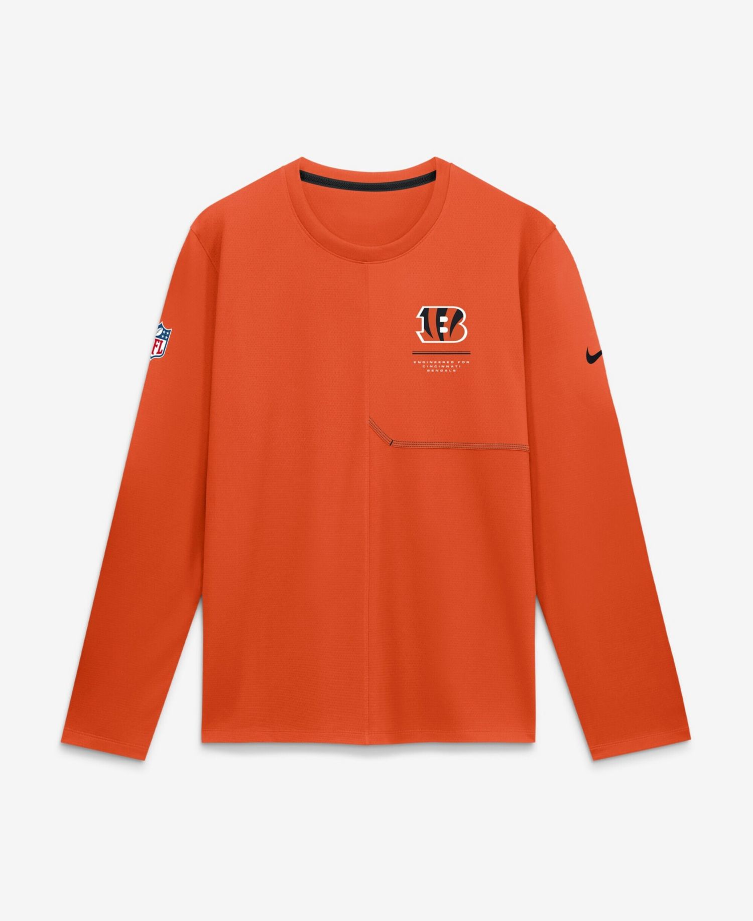 Men's Orange Cincinnati Bengals Sideline Coaches UV Dri-FIT Long Sleeve Shirt