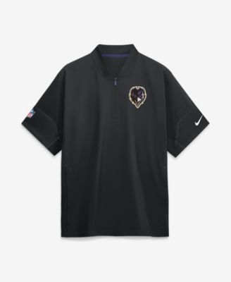 Men's Black Baltimore Ravens Sideline Short Sleeve Quarter-Zip Coaches Jacket