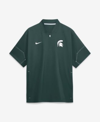 Men's Green Michigan State Spartans 2026 Sideline Short Sleeve Quarter-Zip Coaches Jacket
