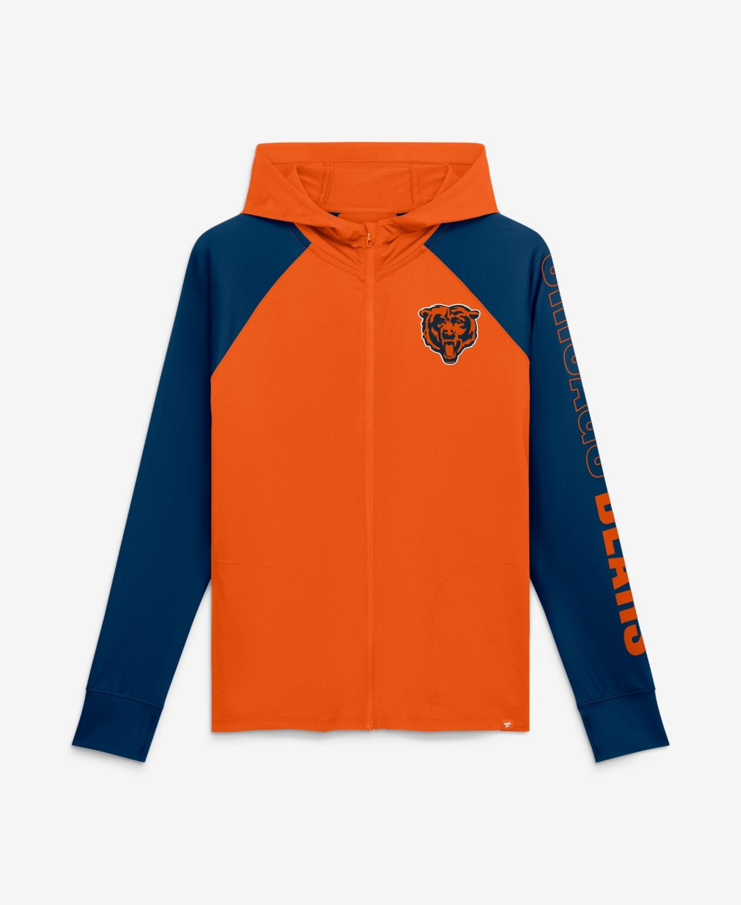 Women's Chicago Bears Cornerback Blitz Full-Zip Raglan Hoodie
