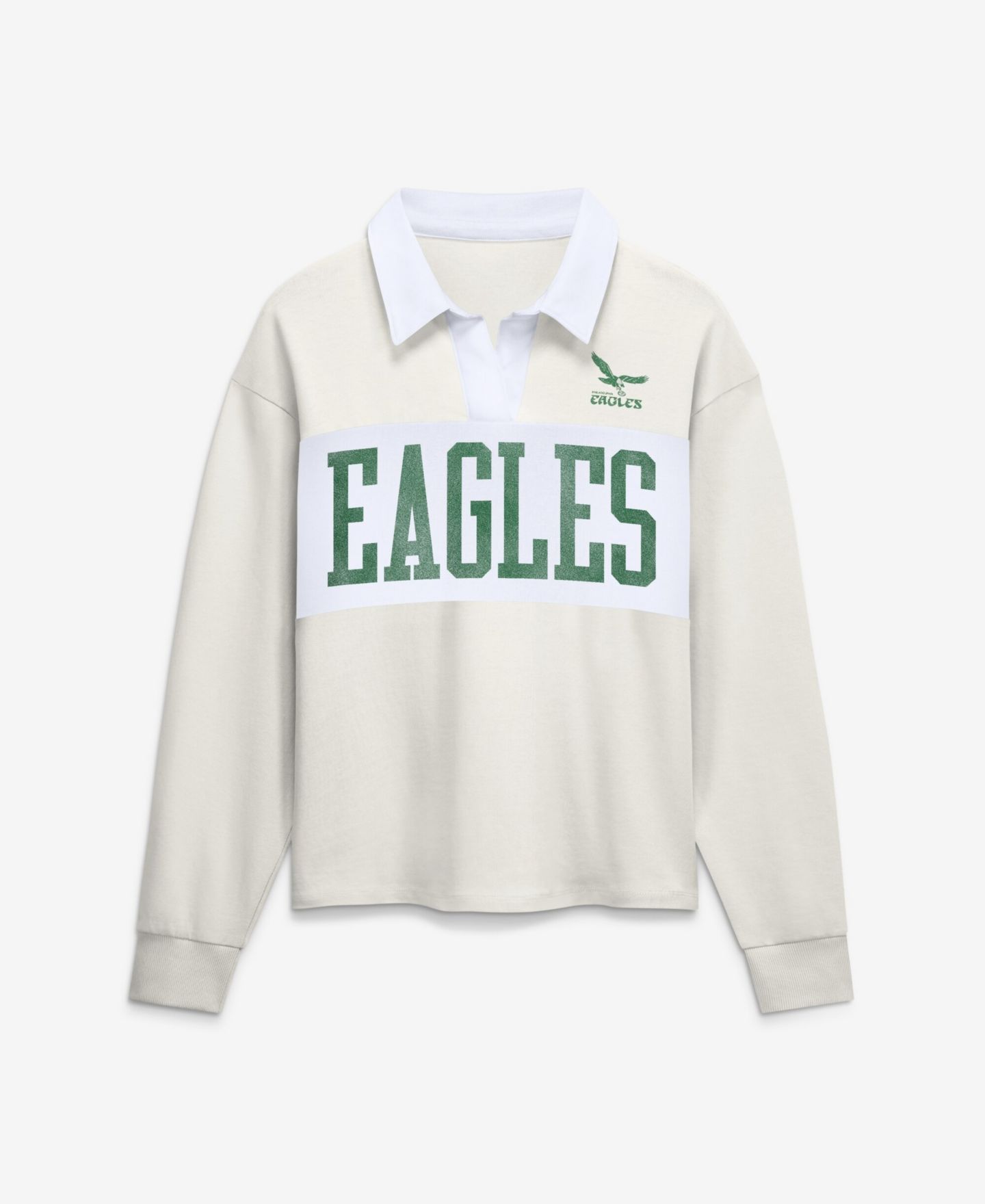 Женское поло Fanatics Philadelphia Eagles Heritage Play Action Relaxed Fit Vintage Long-Sleeve Polo — фото 1