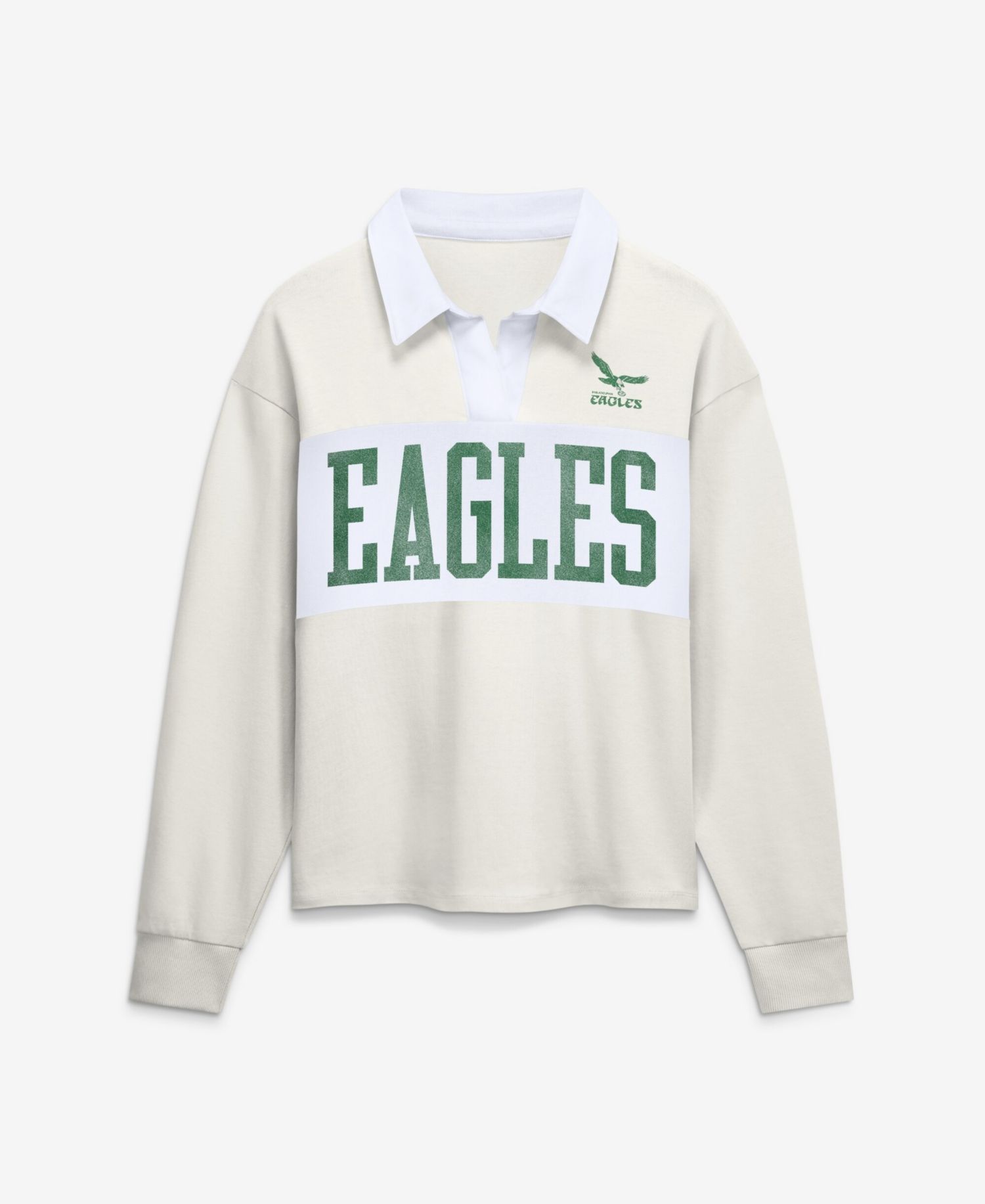 Women's Philadelphia Eagles Heritage Play Action Relaxed Fit Vintage Long-Sleeve Polo