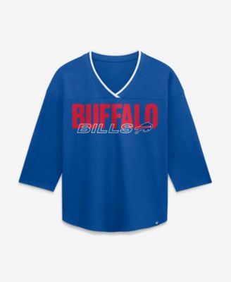 Women's Royal Buffalo Bills Team First Deceptive Juke 3/4-Sleeve V-Neck T-Shirt