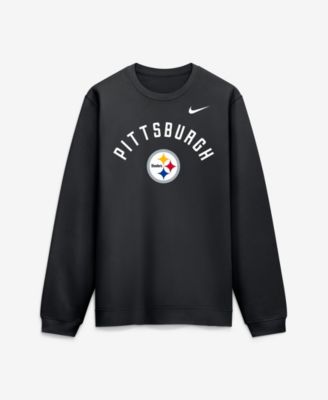 Men's Black Pittsburgh Steelers Defensive Leader Club Fleece Pullover Sweatshirt