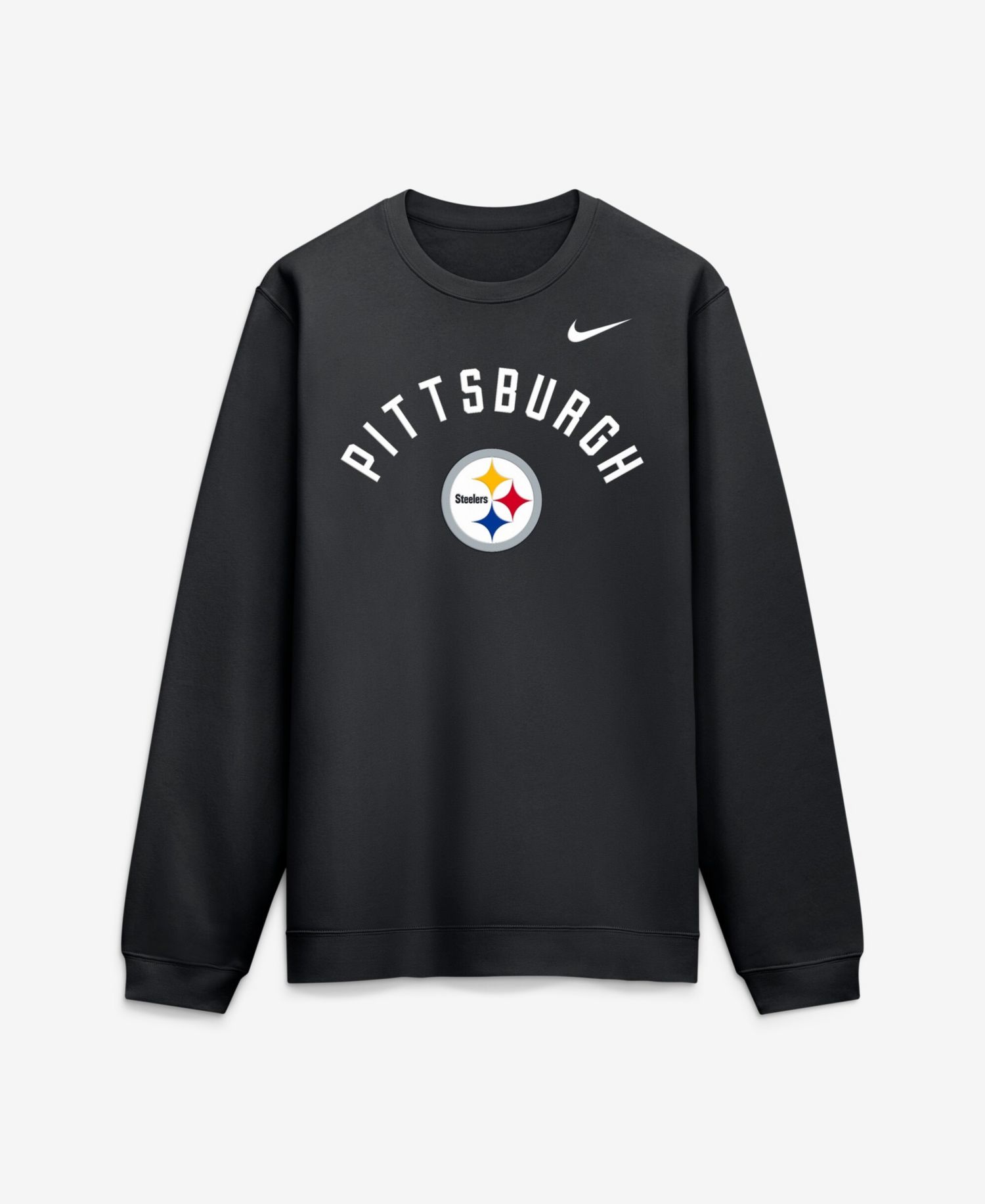 Men's Black Pittsburgh Steelers Defensive Leader Club Fleece Pullover Sweatshirt