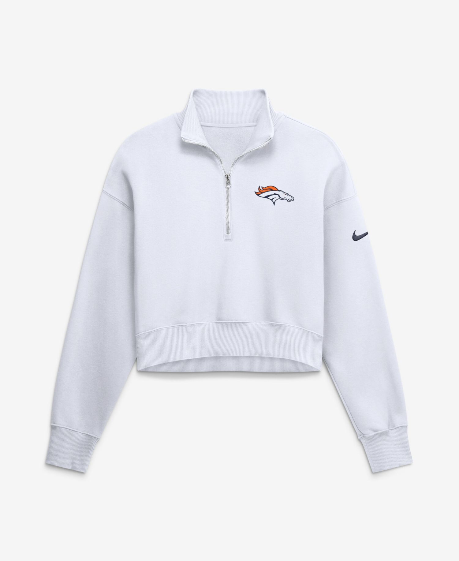 Women's Denver Broncos Oversized Phoenix Fleece Quarter-Zip Sweatshirt