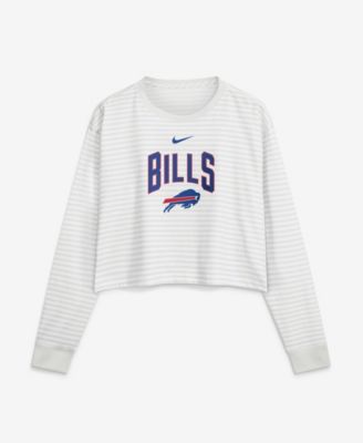 Women's White Buffalo Bills Loose Fit Crop Top
