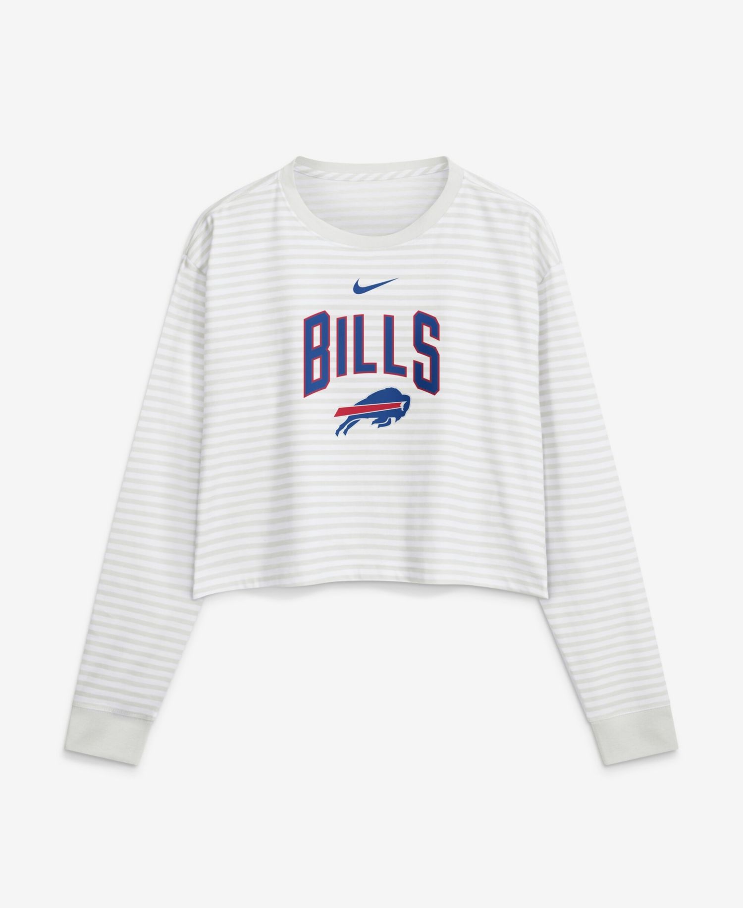 Women's White Buffalo Bills Loose Fit Crop Top