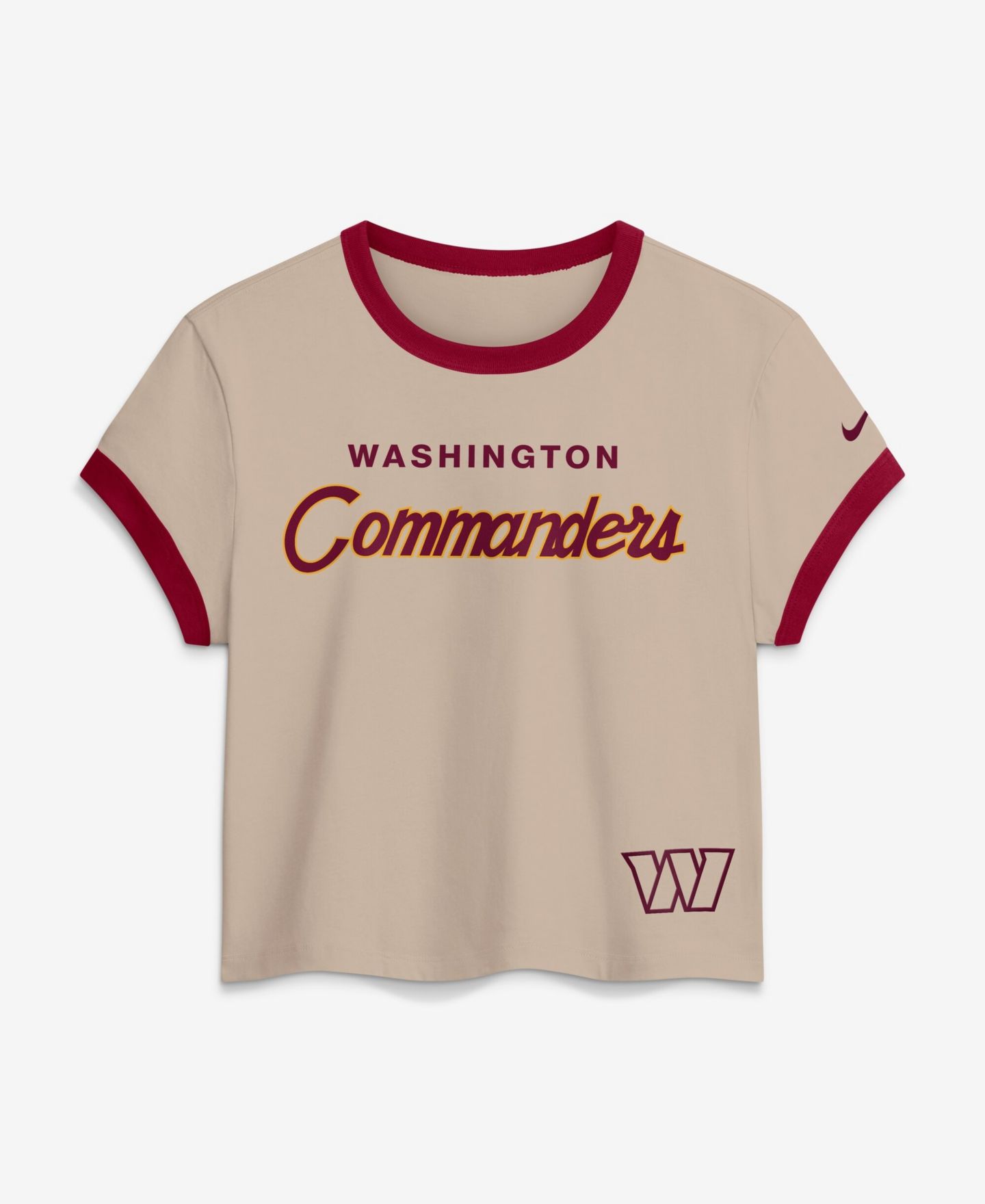 Женская футболка Nike Cream Washington Commanders Rewind Ringer Mod Cropped — фото 1