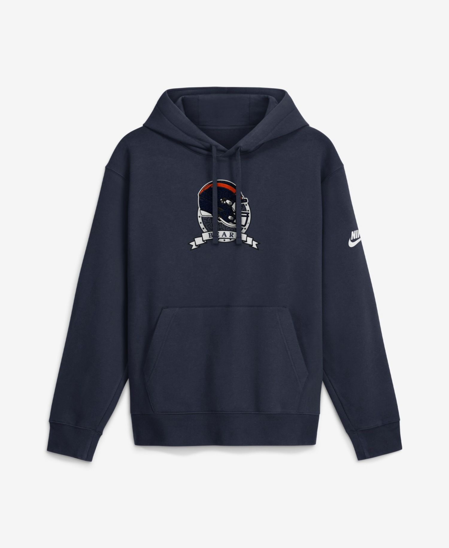 Men's Navy Chicago Bears Short Pass Rewind Club Fleece Hoodie