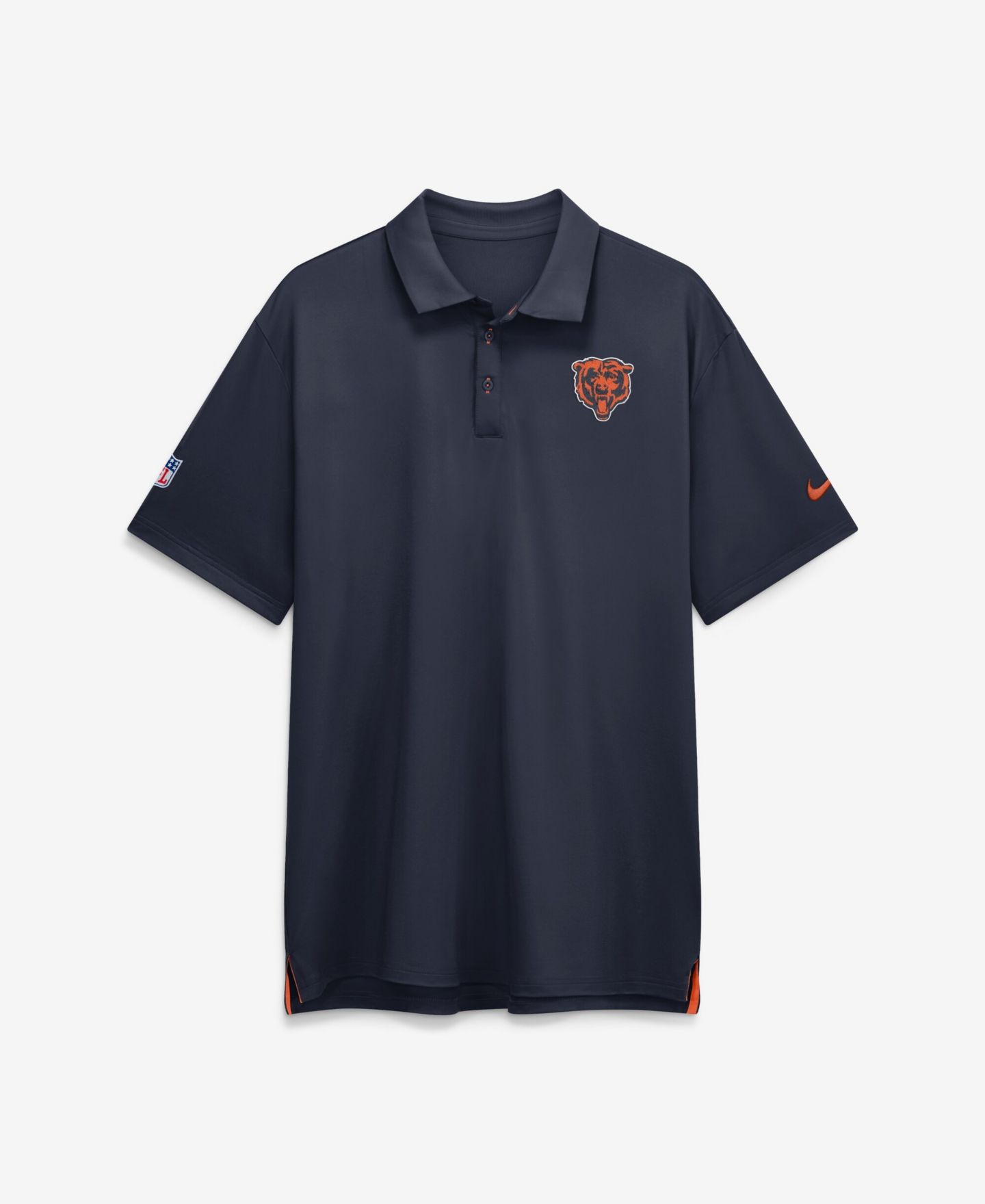 Мужское поло Nike Navy Chicago Bears Sideline Powerful Blocking Dri-FIT Tour Polo Shirt — фото 1