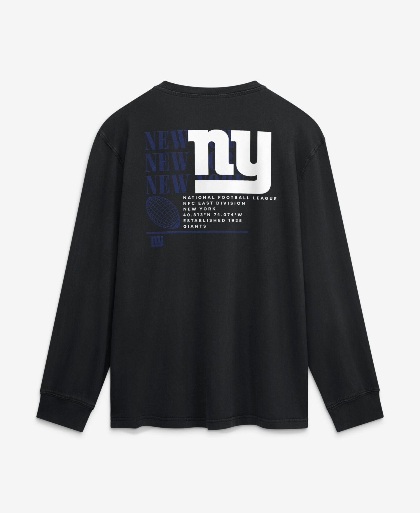 Мужская футболка Fanatics Black New York Giants Relaxed Fullback Drive Long Sleeve Fashion — фото 3