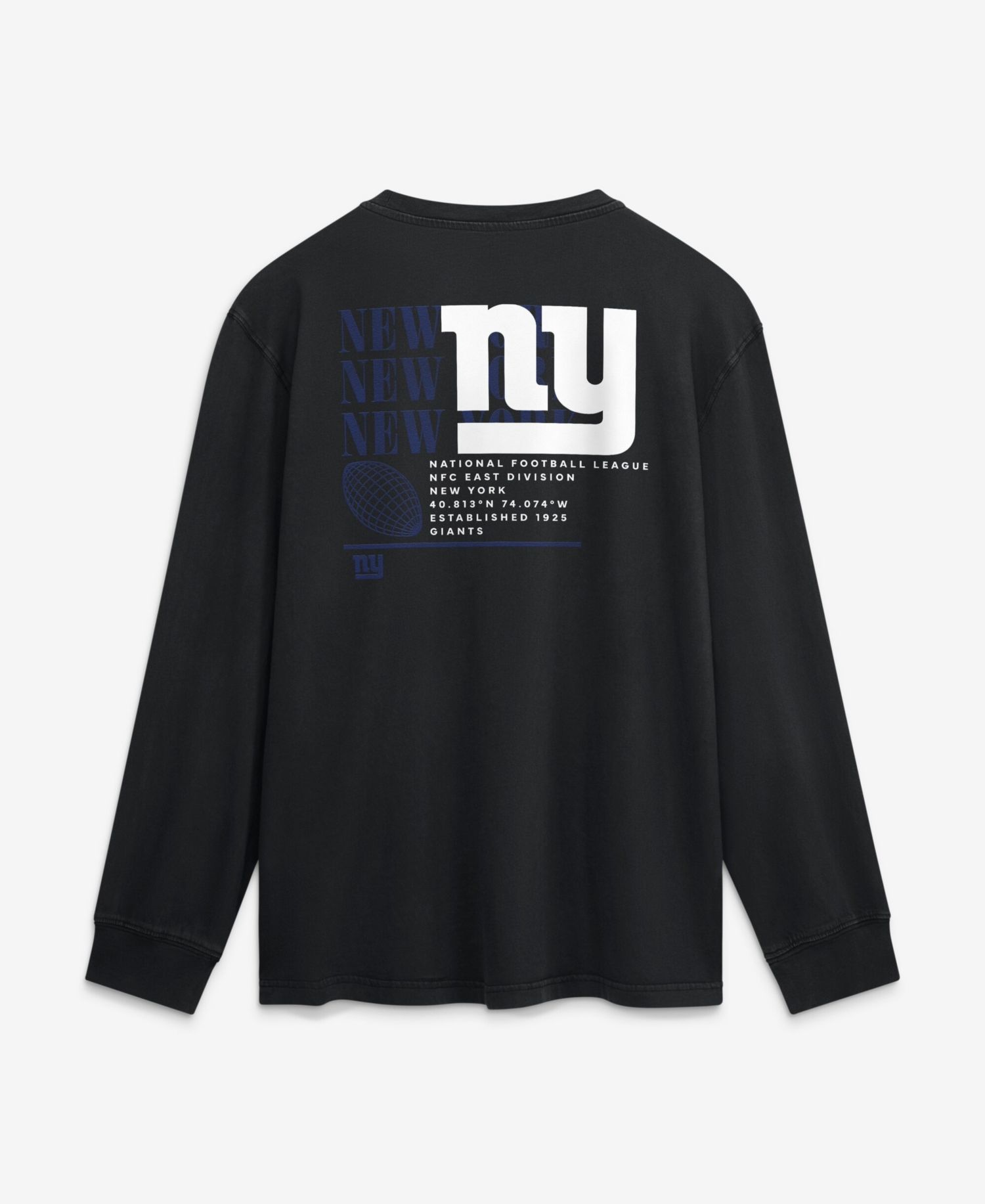 Men's Black New York Giants Relaxed Fullback Drive Long Sleeve Fashion T-Shirt