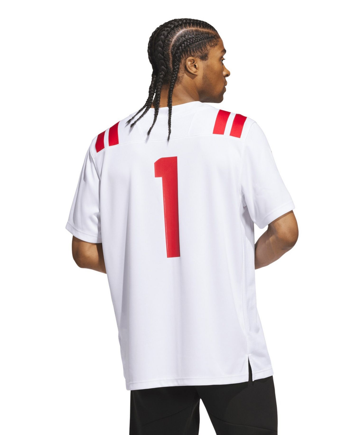 Men's #1 White Nebraska Huskers Away Premier Football Jersey