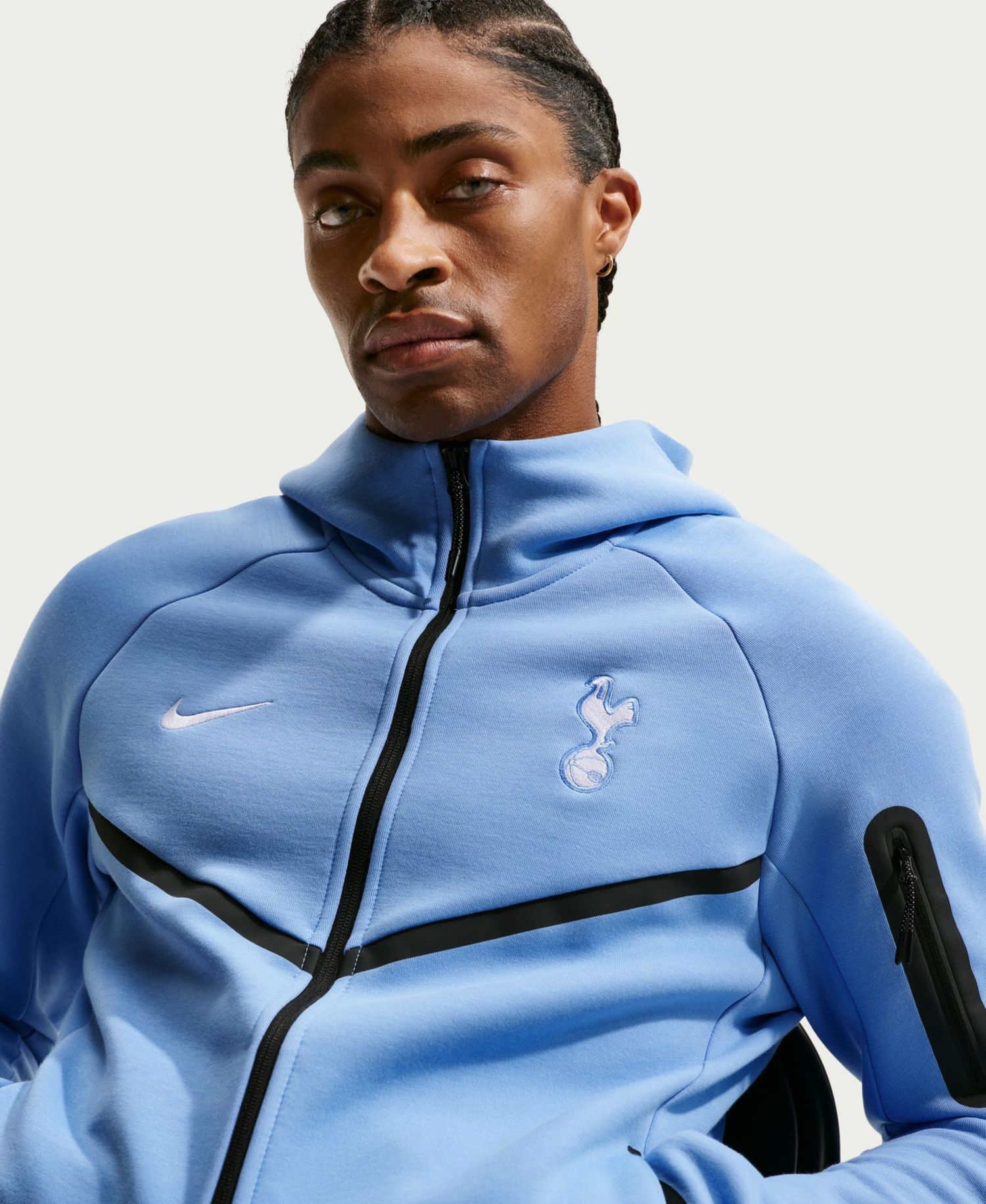 Men's Blue Tottenham Hotspur Tech Fleece Windrunner Raglan Full-Zip Hoodie