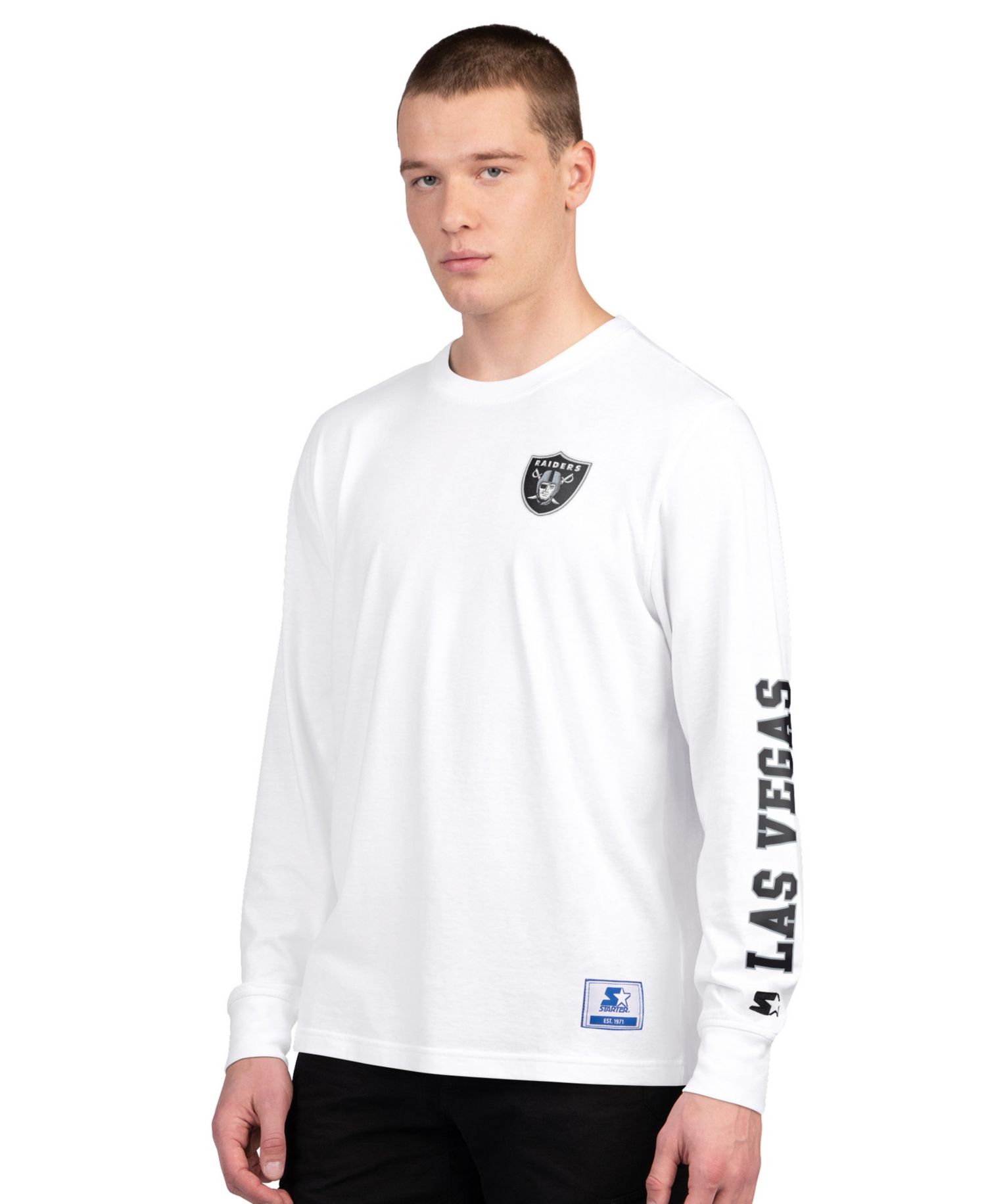 Men's 2-Pack Black/White Las Vegas Raiders Short Sleeve Long Sleeve Combo Pack T-Shirt