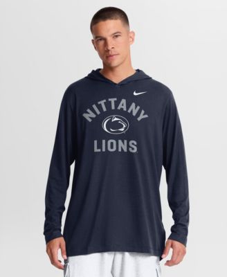 Men's Navy Penn State Nittany Lions Primetime Arch Tri-Blend Dri-FIT Long Sleeve Hooded T-Shirt