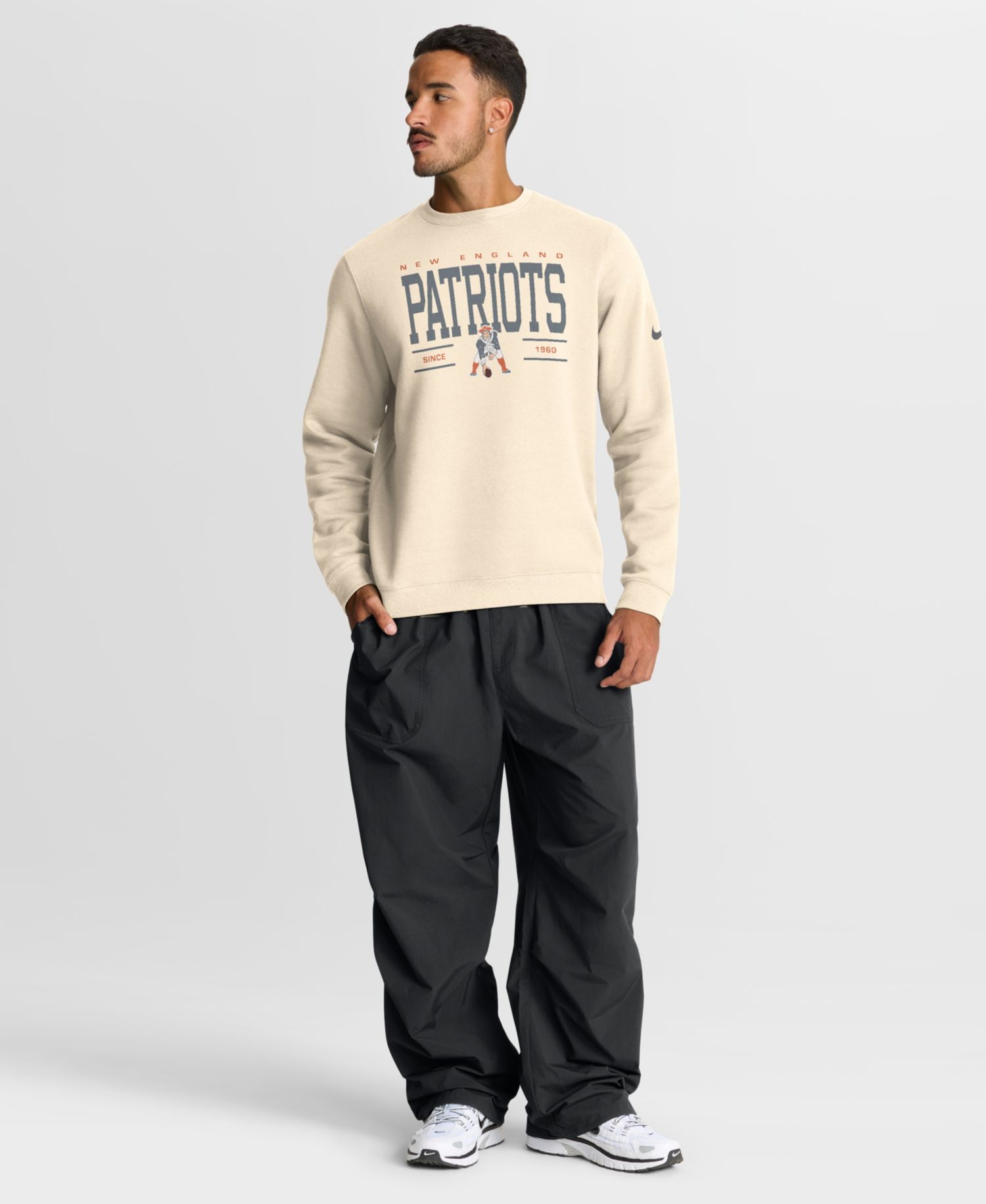 Men's Natural New England Patriots Always Reppin' Club Sweatshirt