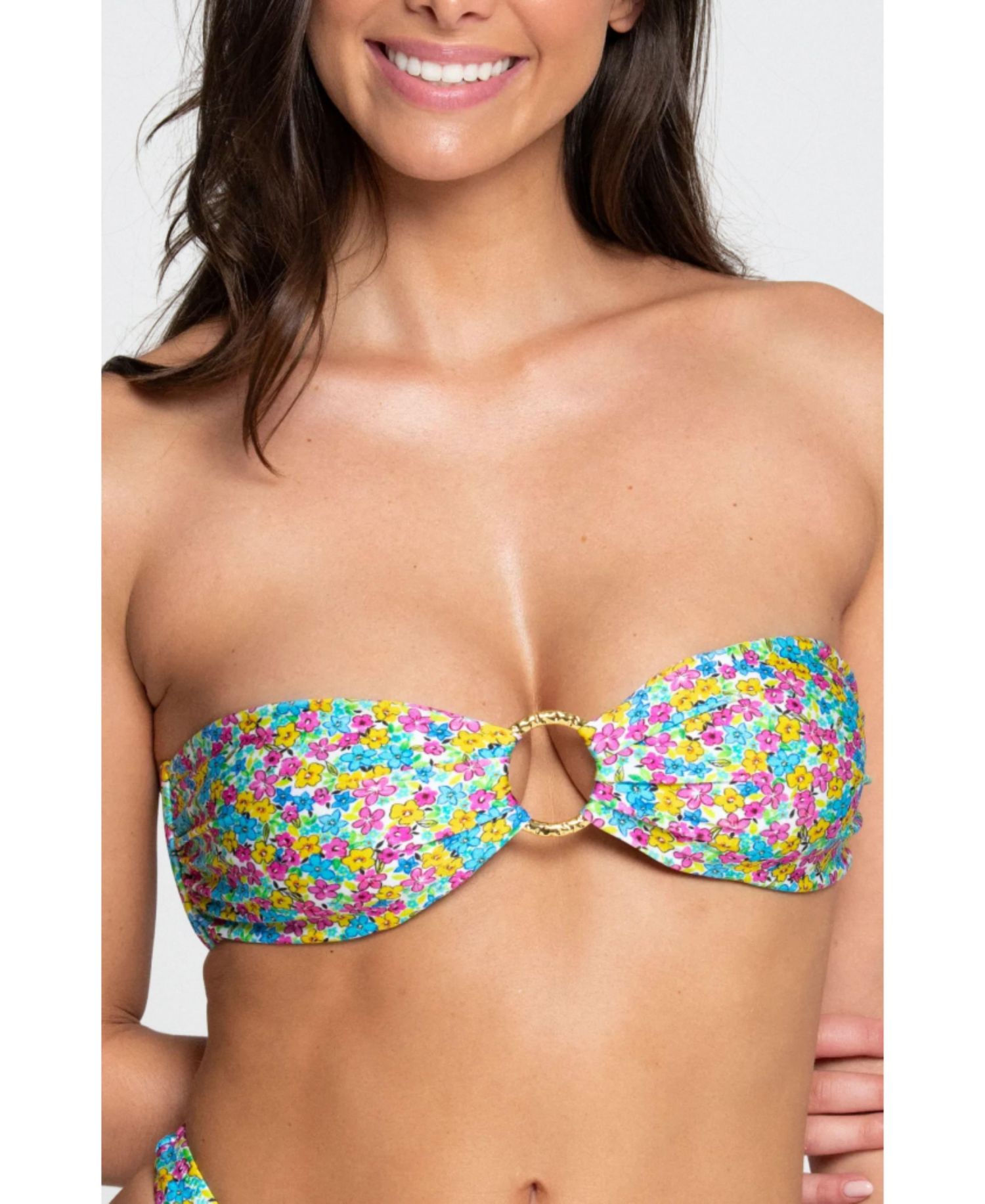 Women's Hana Strapless Bandeau Floral Bikini Top