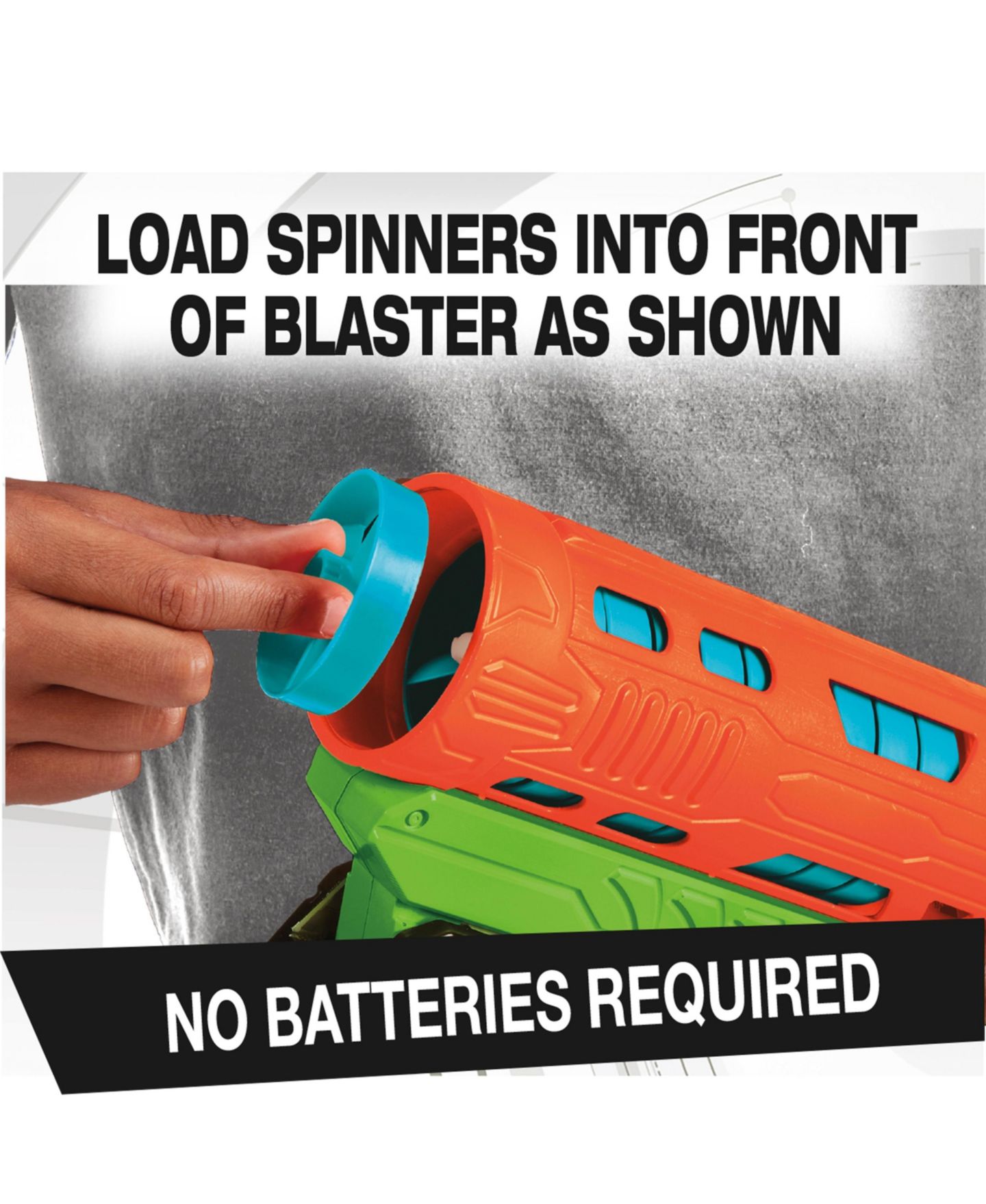Детская игрушка Air Warriors Spin Fire Long-Distance Blaster (No-Battery), Includes 10 Spinners, Ages 6+, цвет: Open Miscellaneous — фото 9
