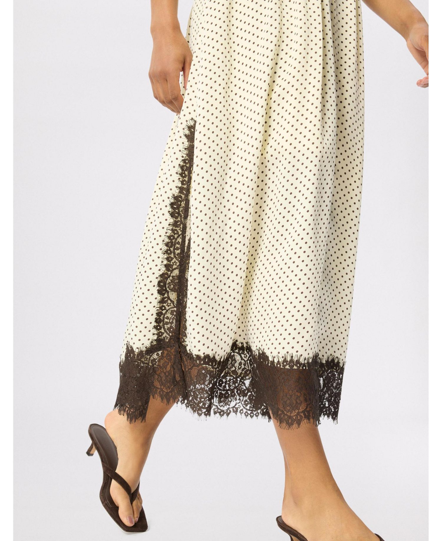 Women's Spot-Print V-Neck A-Line Midi Dress