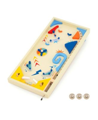 Wooden Pinball Machine with 3 Metal Balls, Ages 8+
