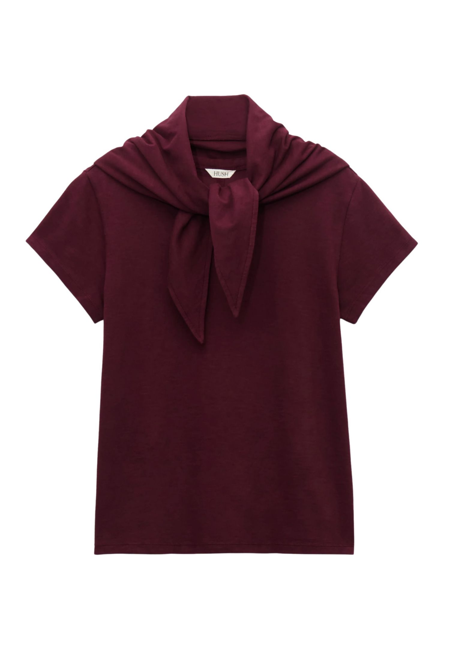 Women's Minna Slim Fit Scarf Detail Slub T-Shirt