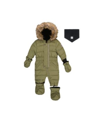 Baby Unisex 6M TO 24M Original One Piece Puffy Snowsuit with Removable Mittens and Boots