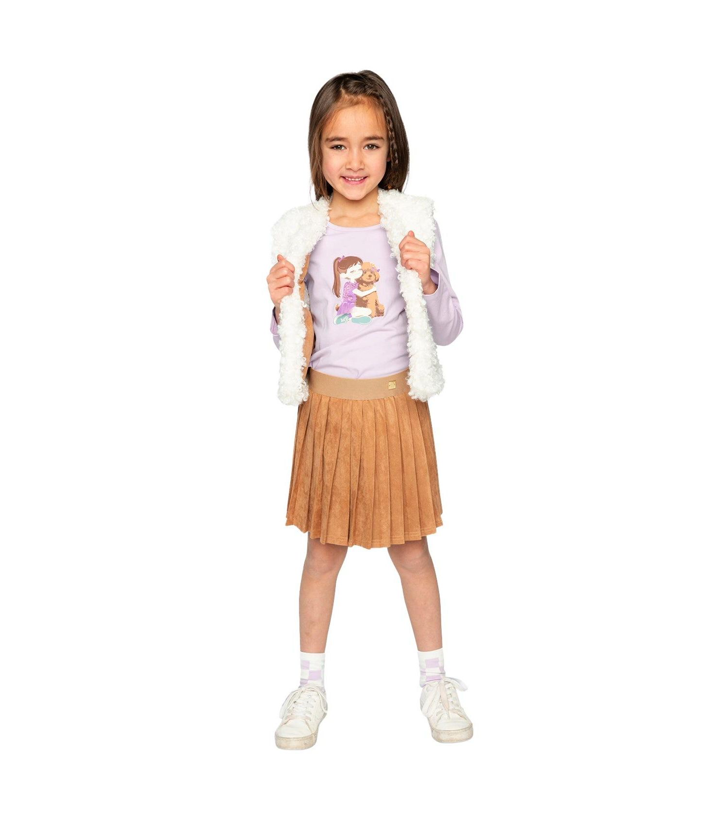 Little and Big Girl ( size 6 to 12 ) Pleated Skirt