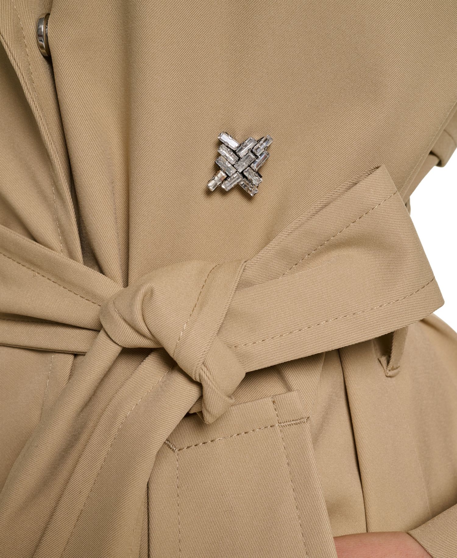 Women's Embellished-Belted Trench Coat