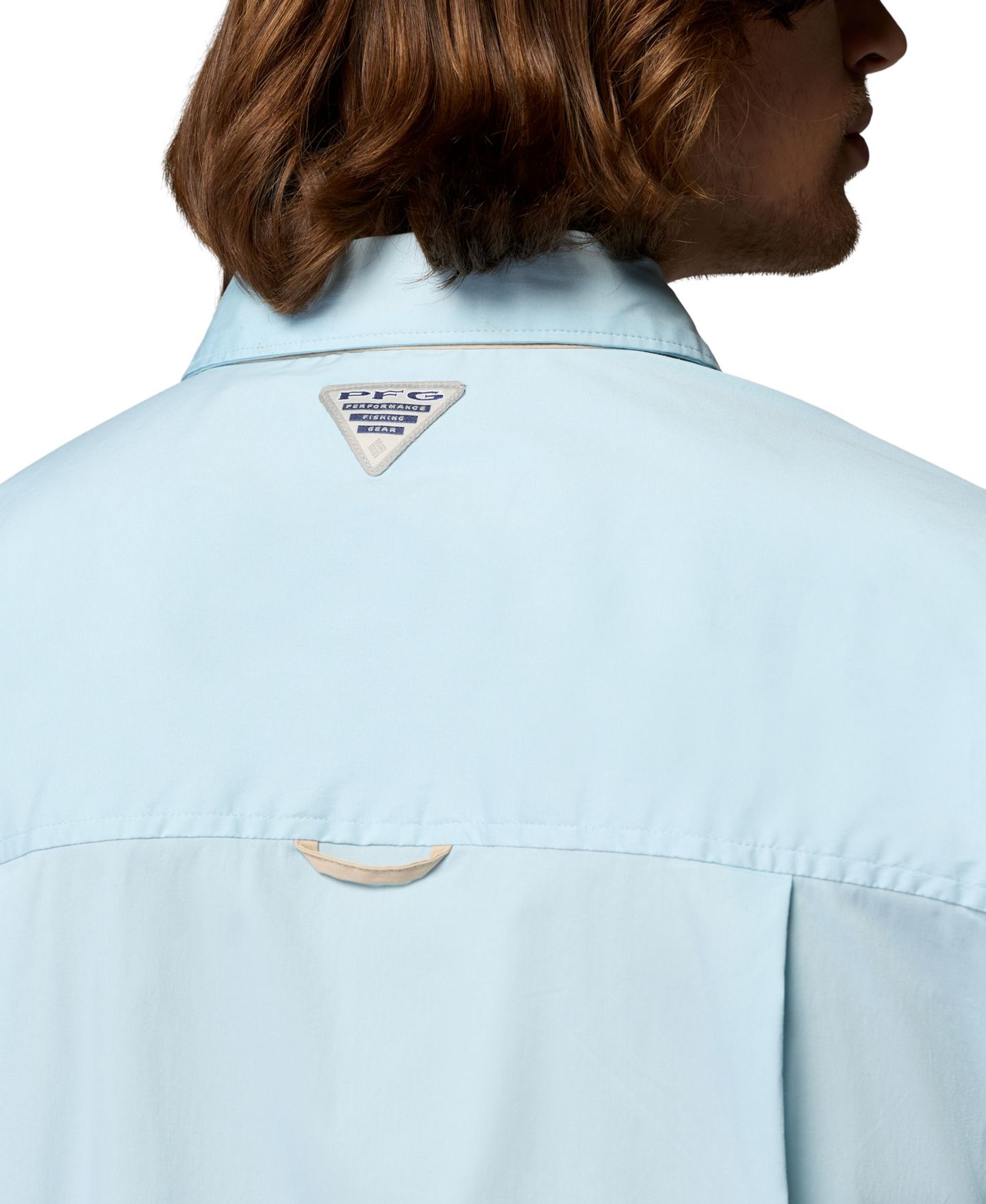Мужские рубашки Columbia Bonefish Flats Short-Sleeve, цвет: Морской / Серо-бежевый — фото 6