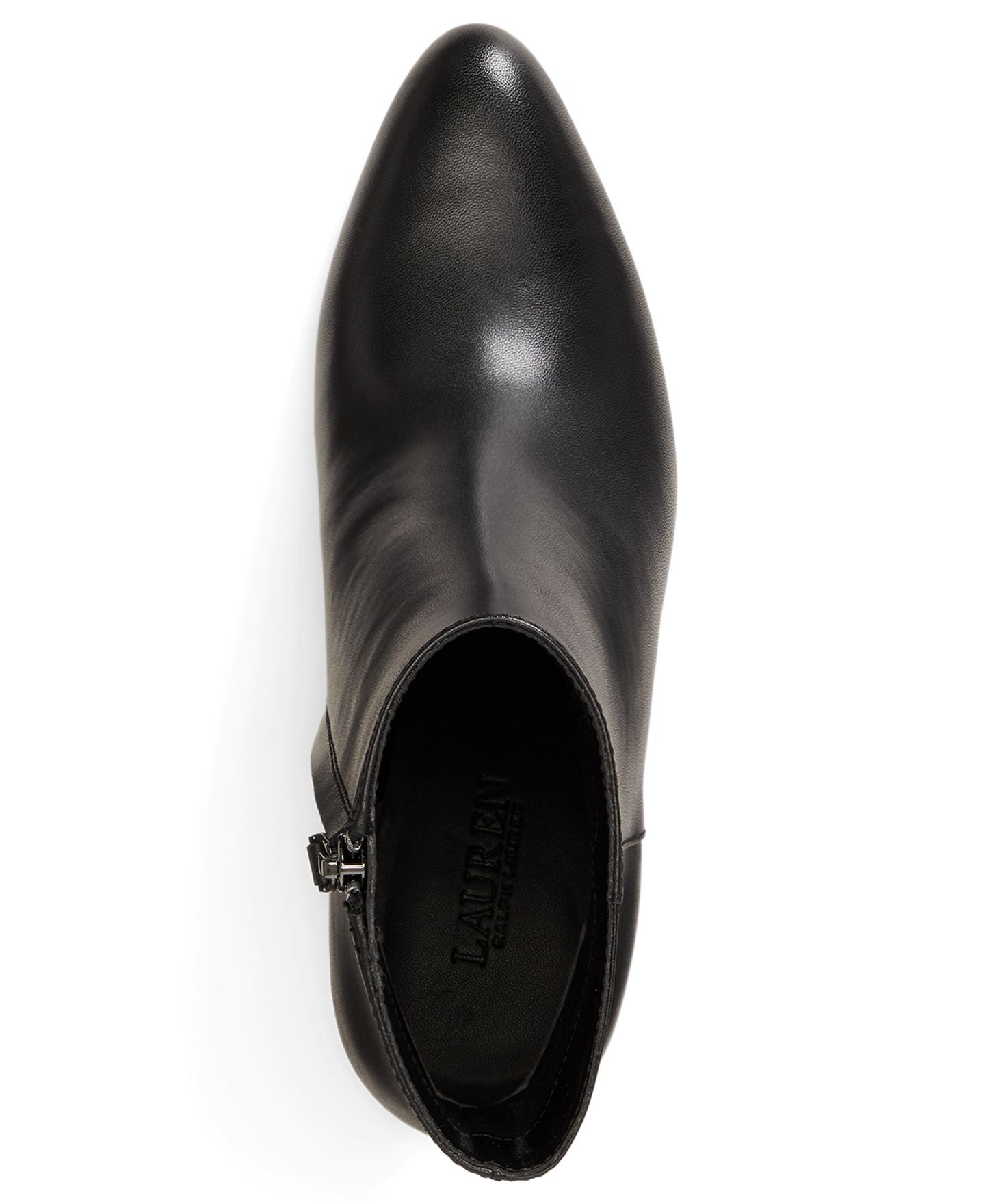 Женские ботинки Lauren Ralph Lauren Emersyn Zipper Booties, цвет: Чёрный гладкий кожаный — фото 4