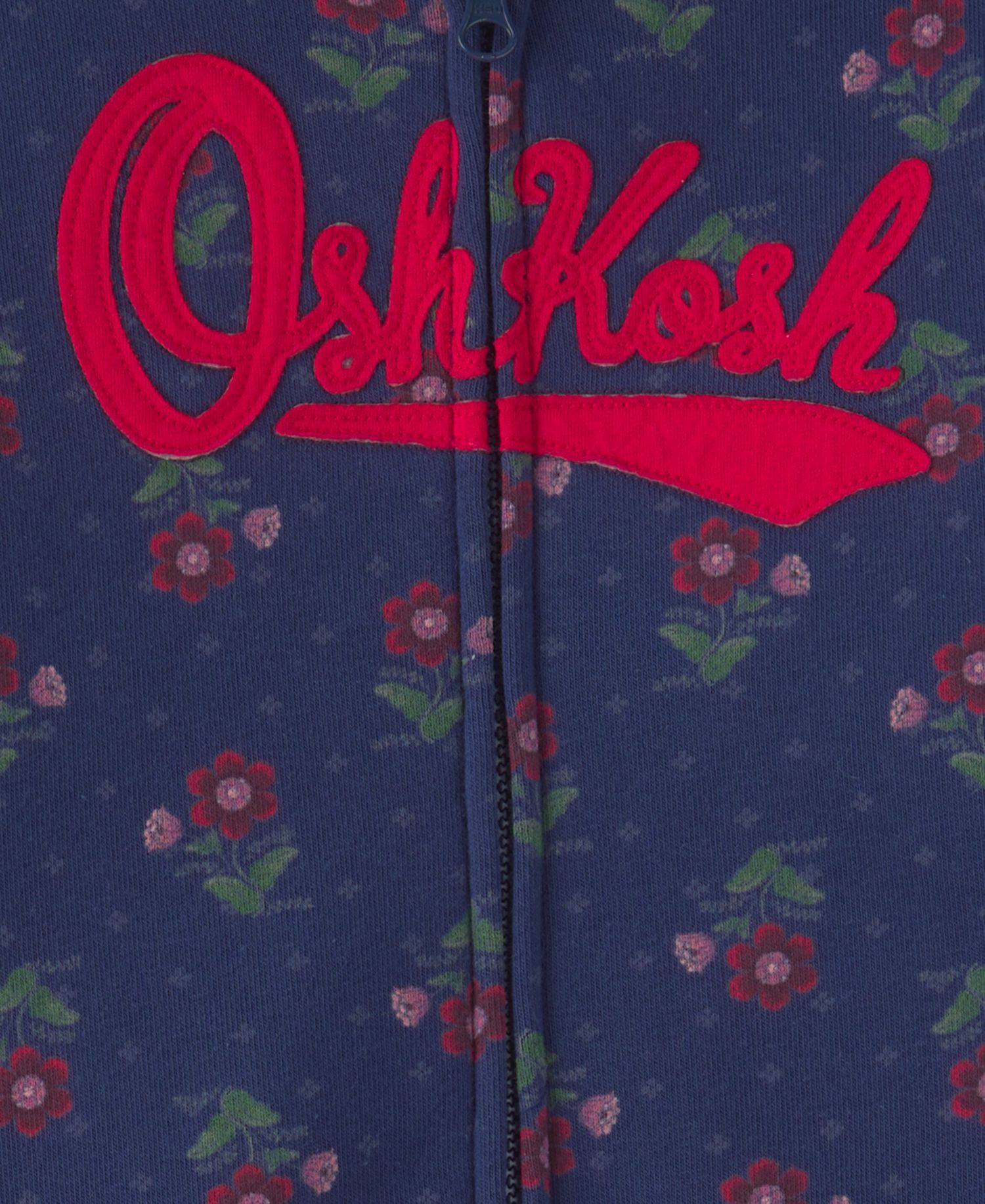 Baby Girls' Long-Sleeve Oshkosh Logo Floral Fleece Hoodie and Pants, 2-Piece Set